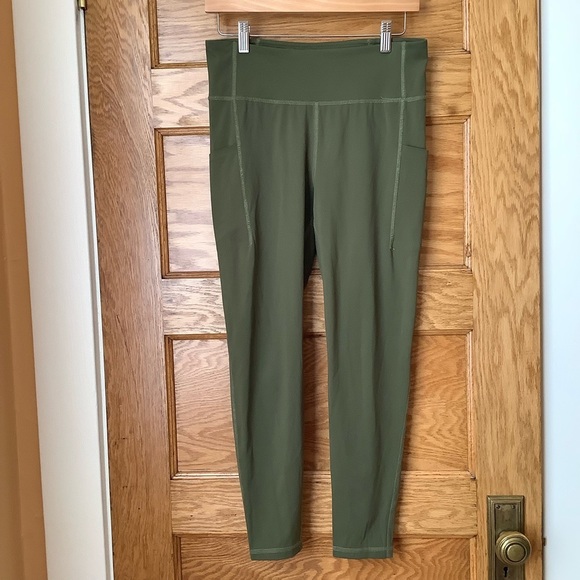 Push FWD Olive Green Training 7/8 Leggings - Picture 2 of 13